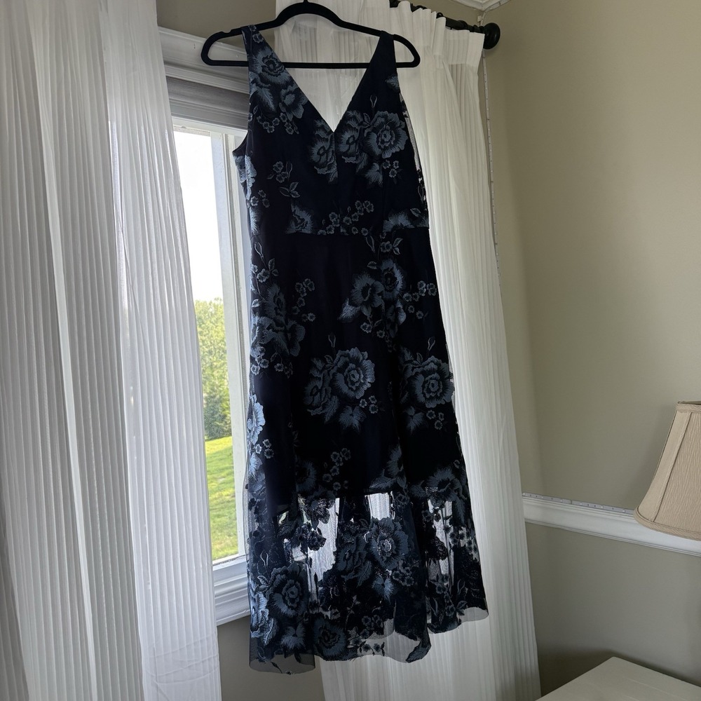 Vince Camuto, Tank Dress, Blue, Embroidered Roses, 12 PARTY DRESS